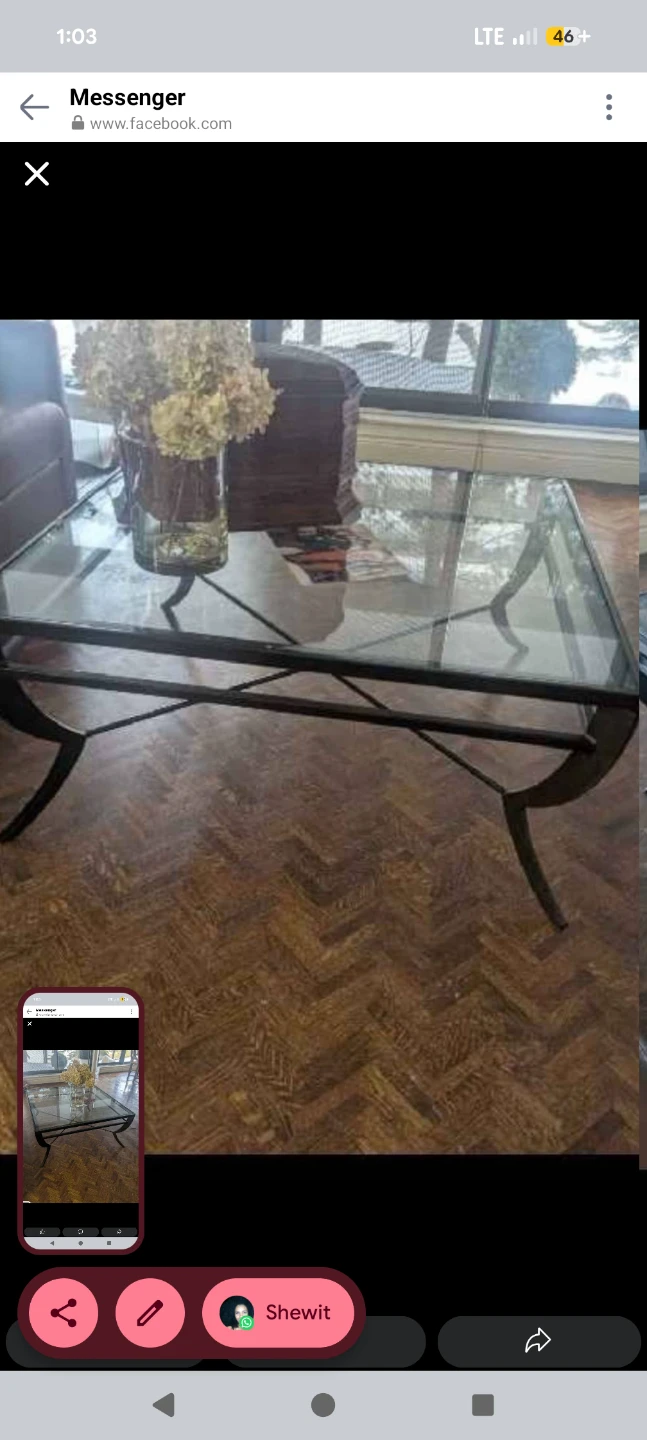 Glass and Metal Coffee Table - photo 4