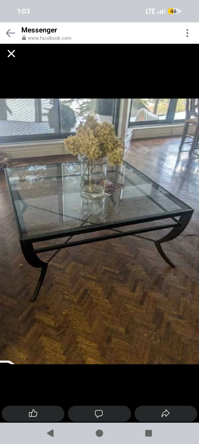 Glass and Metal Coffee Table - photo 5