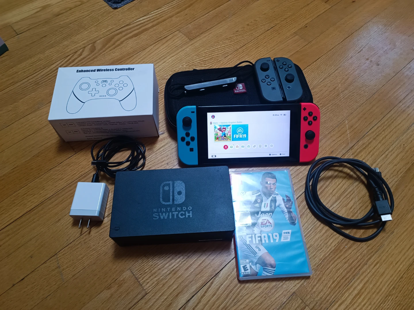 Nintendo Switch Console with FIFA 19 and Accessories