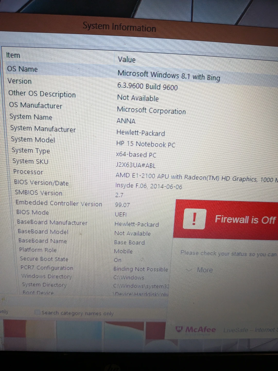 Hp15 notebook windows 8. 500 GB hard drive. 4. Gigs of RAM - photo 5