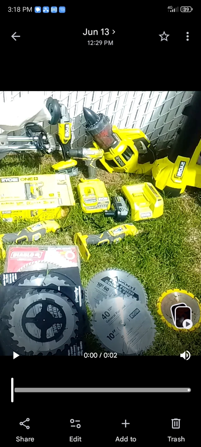 Ryobi Power Tool Lot with Saw Blades