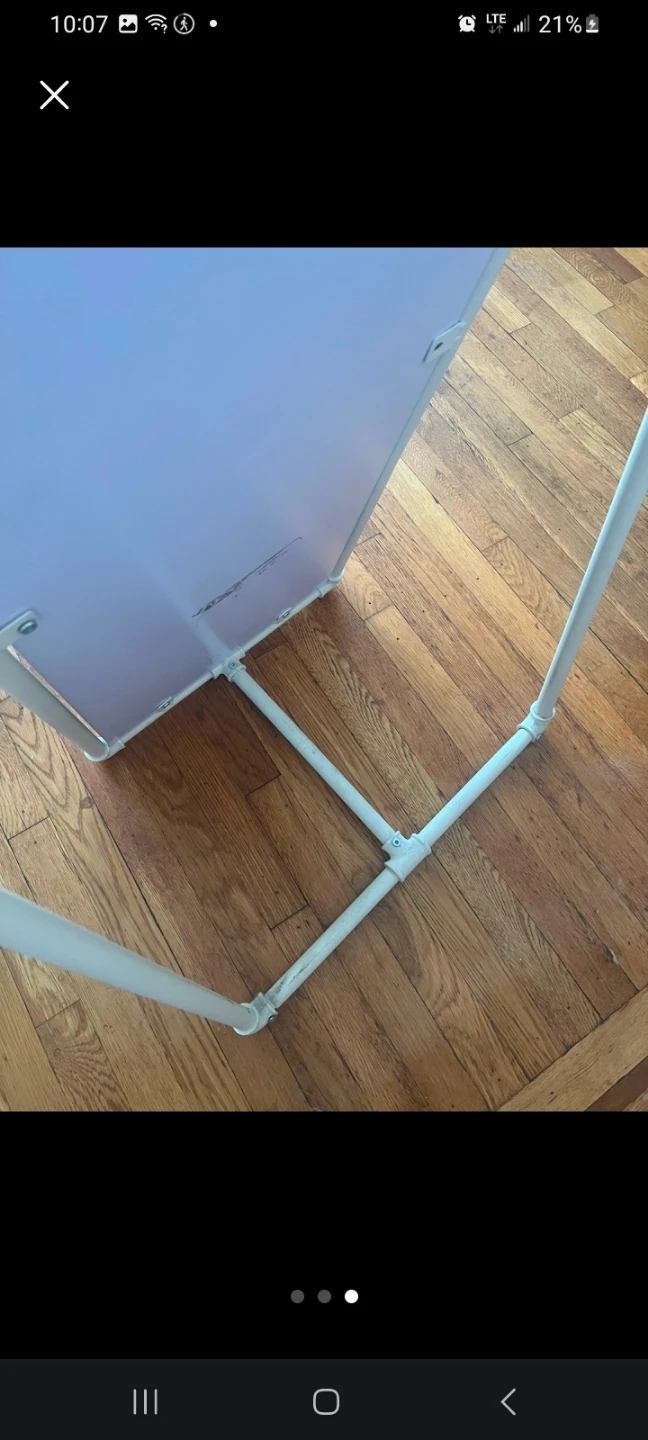 IKEA White Full Length Mirror with PVC Pipe Frame - photo 2