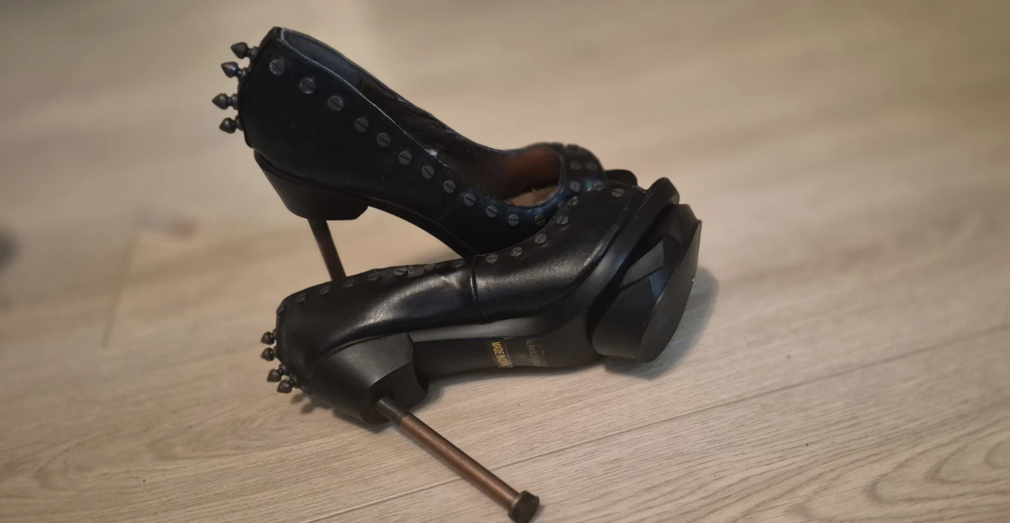 Metropolis ( Hades Footwear) Studded Peep-Toe Heels