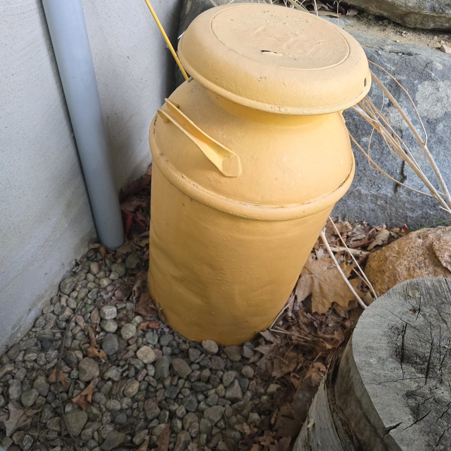 Vintage Yellow Milk Can