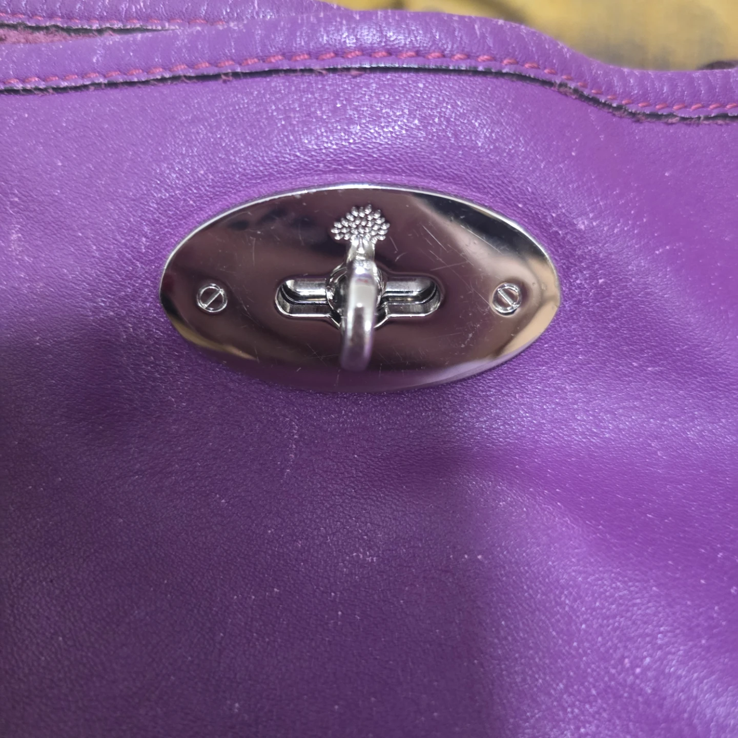 Mulberry Purple Leather Tote Bag - photo 2
