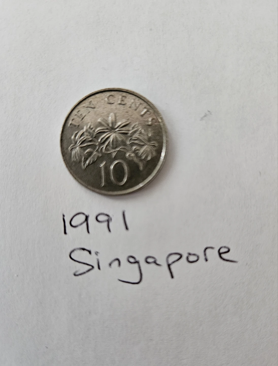 1991 Singapore 10 Cent Coin