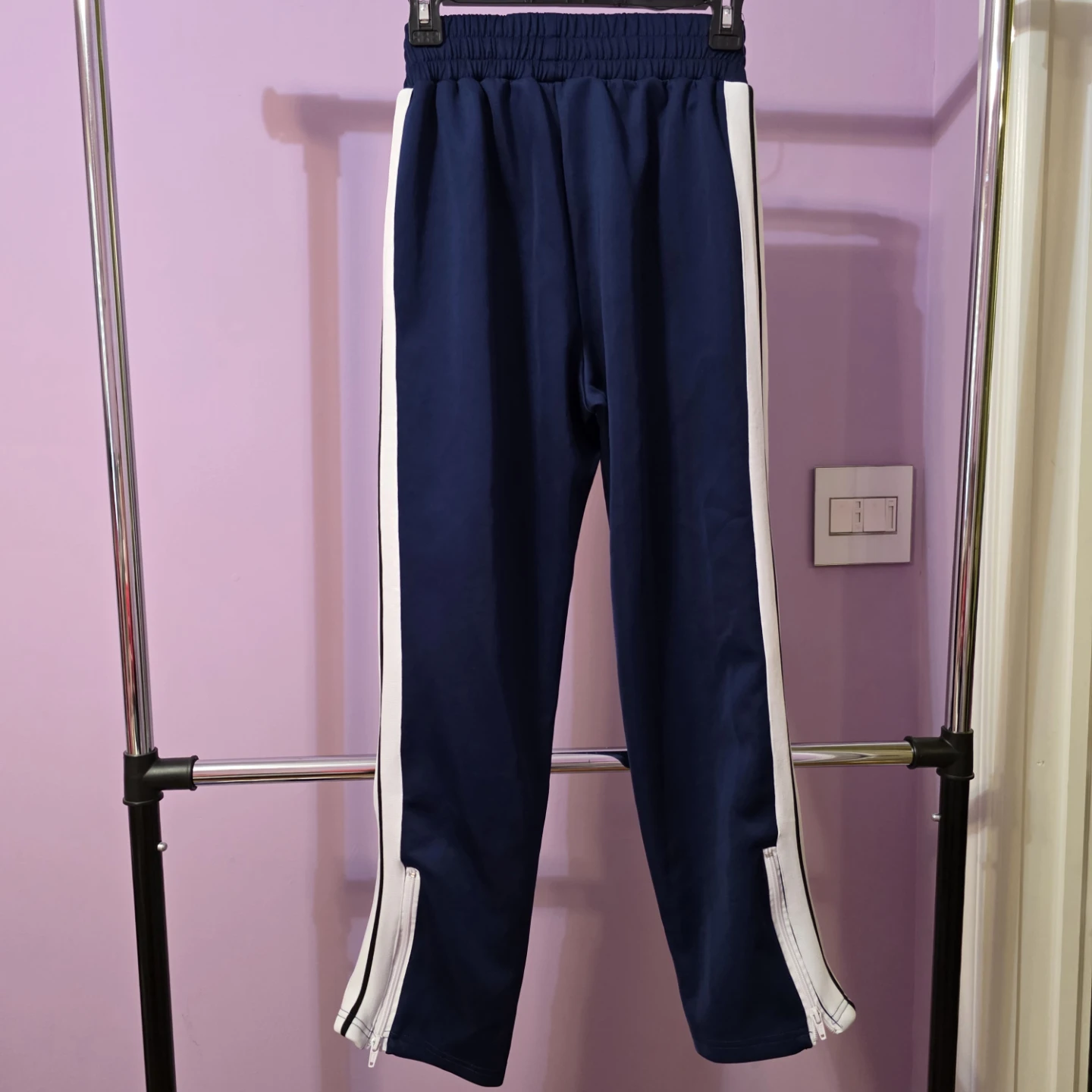 Palm Angels Navy Track Pants with White Stripe S - photo 2