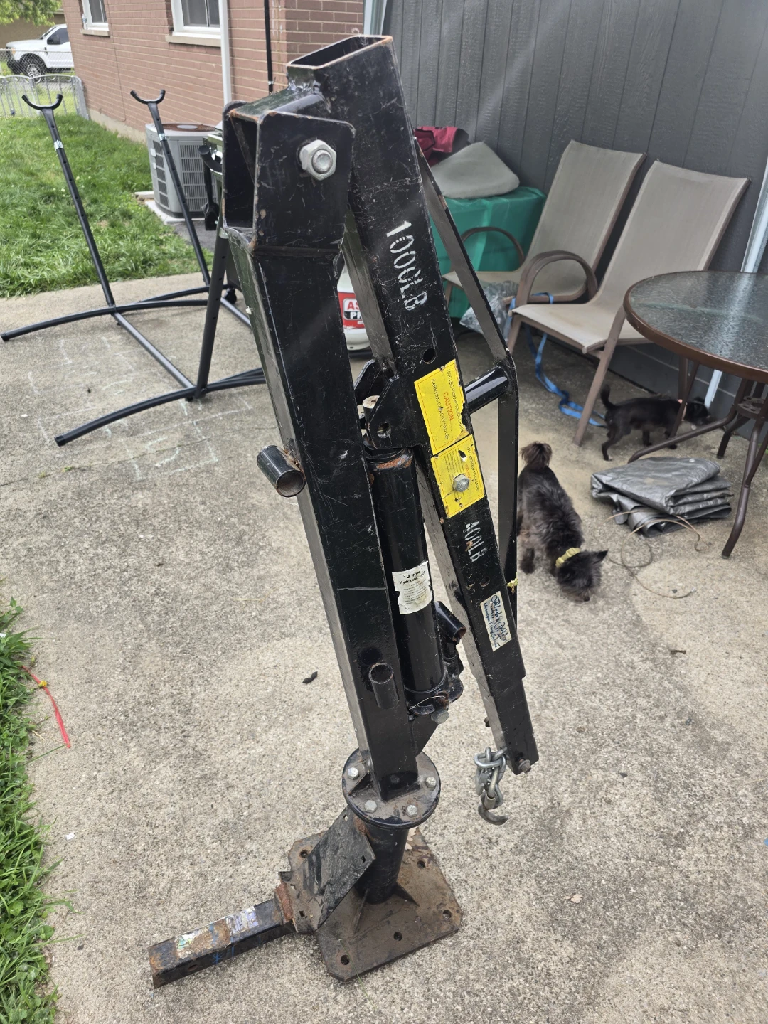 Black Trailer Hitch Crane