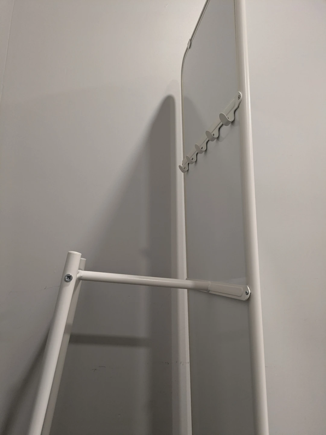 White Full Length Mirror with Hooks - photo 2