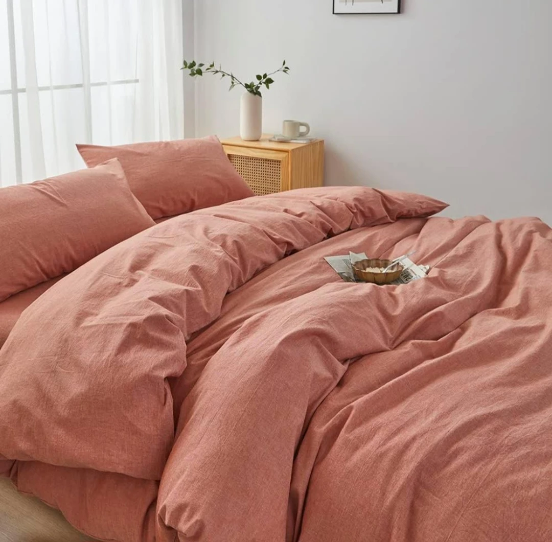 King Duvet Cover Set – 100% Cotton, Caramel - photo 2