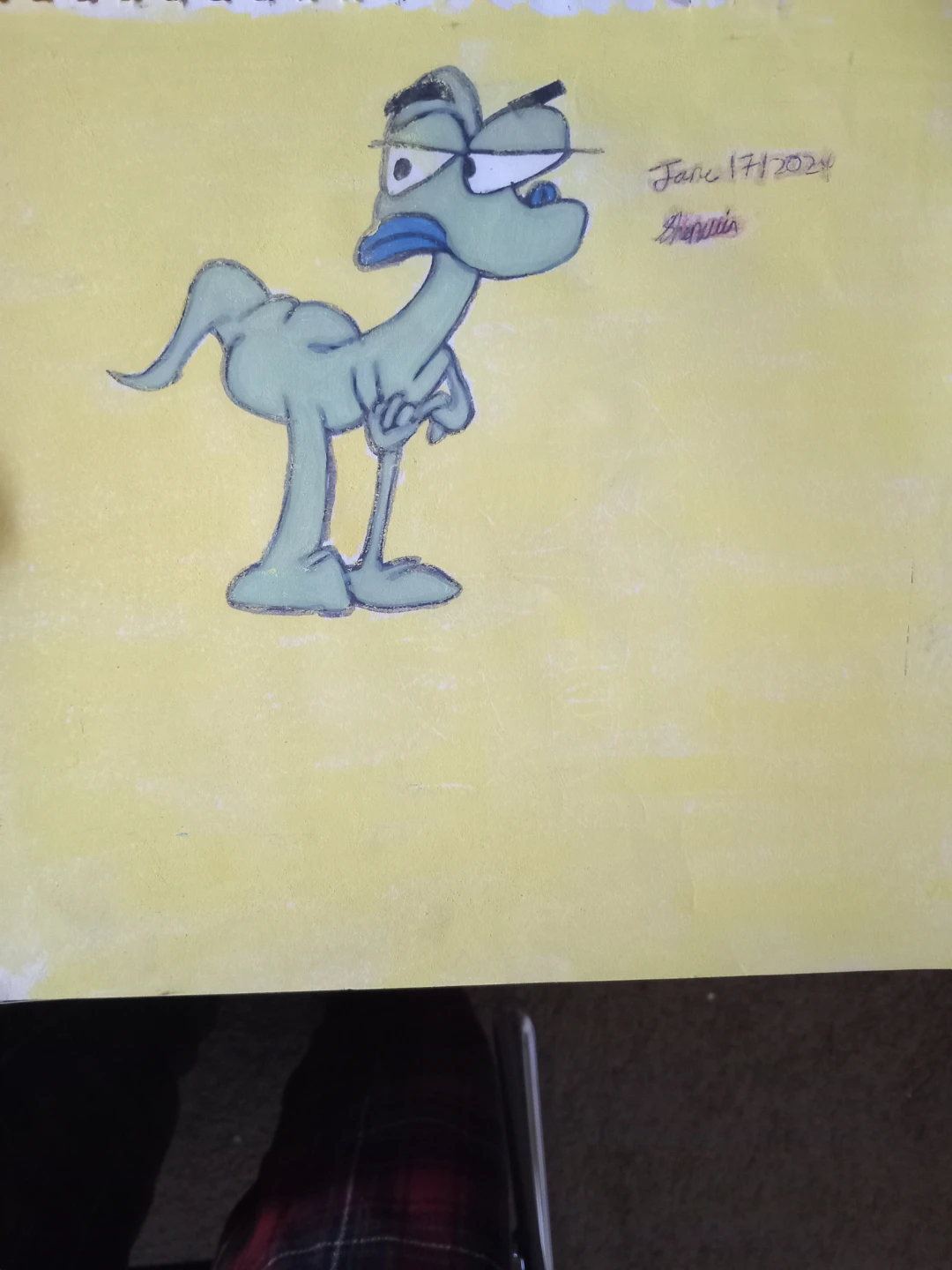 Dinosaur Cartoon Character Drawing by Custom Artist Sherwin