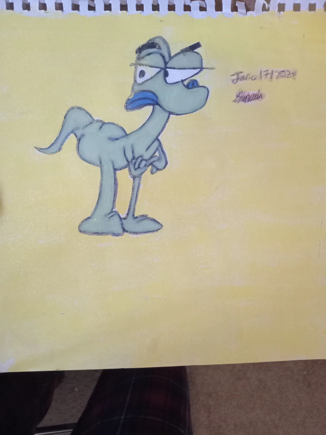 Dinosaur Cartoon Character Drawing by Custom Artist Sherwin - photo 3