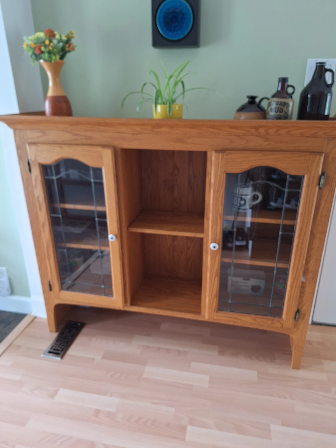 Oak Cabinet with Glass Doors - photo 3