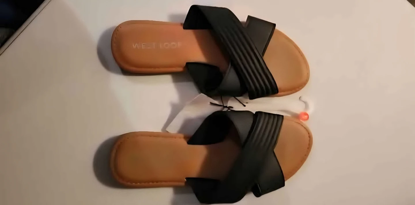 West Loop Black Slide Sandals Size S (5-6) - photo 2