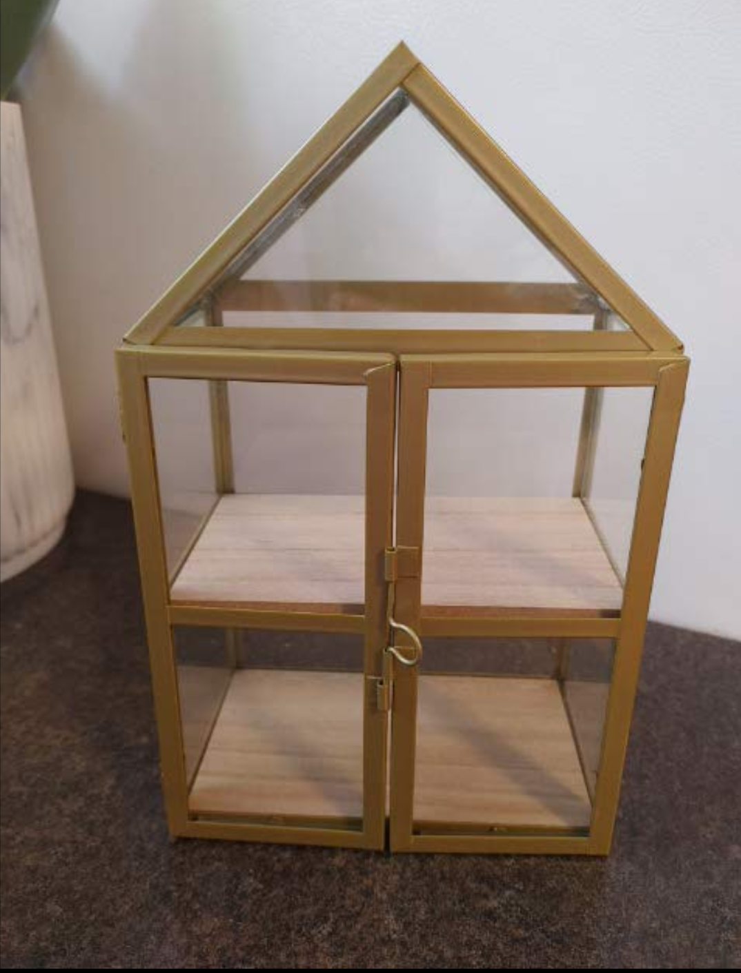 Gold Metal and Glass Display Cabinet - photo 3