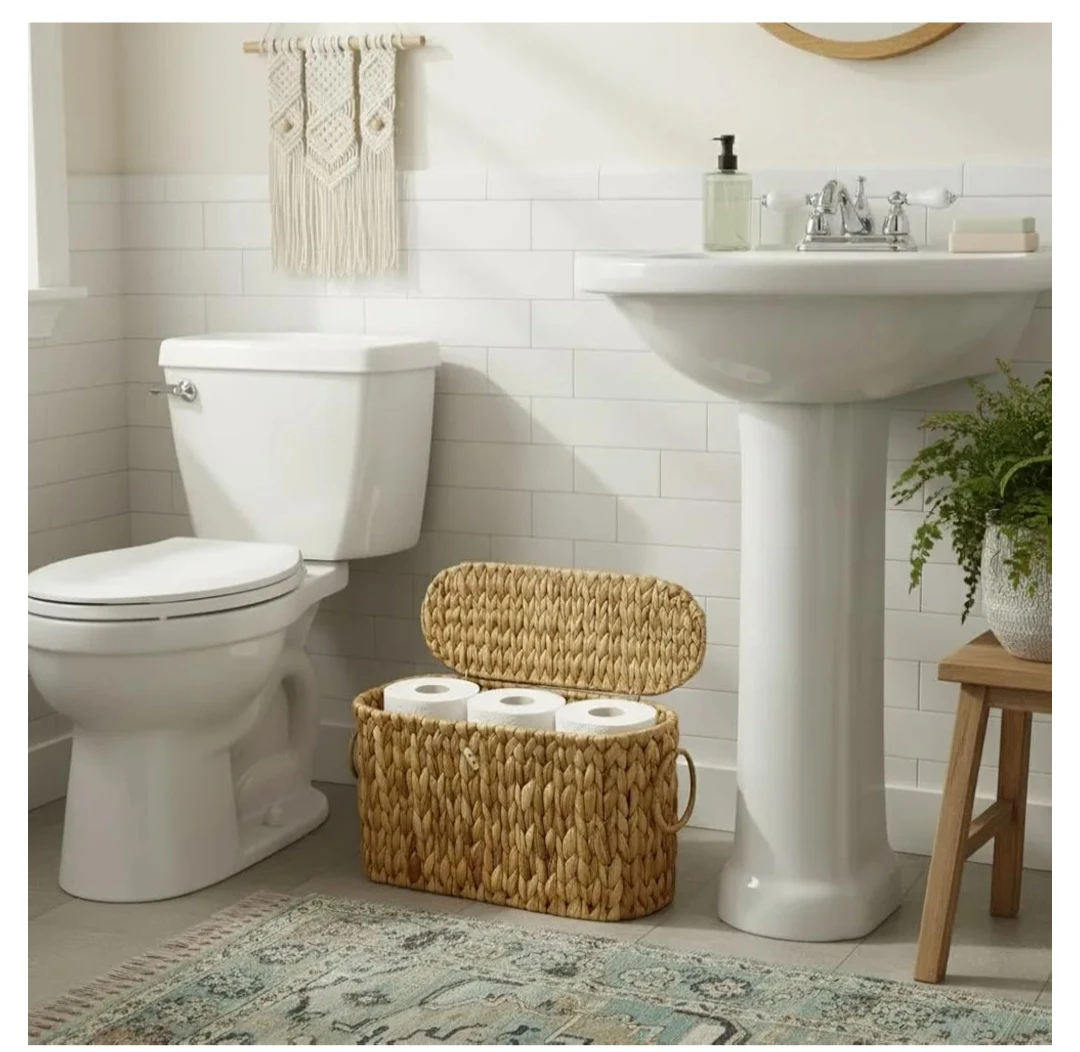 Coeusy Wicker Toilet Paper Basket with Lid - photo 5