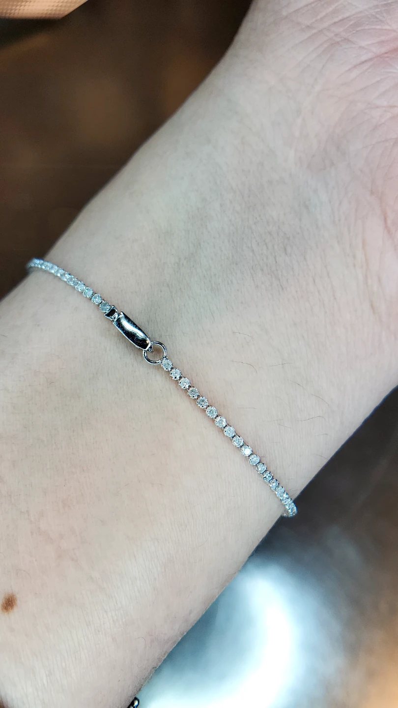 1.20 ct Natural DiaTennis 18k Bracelet  7", snake bite lock. - photo 4