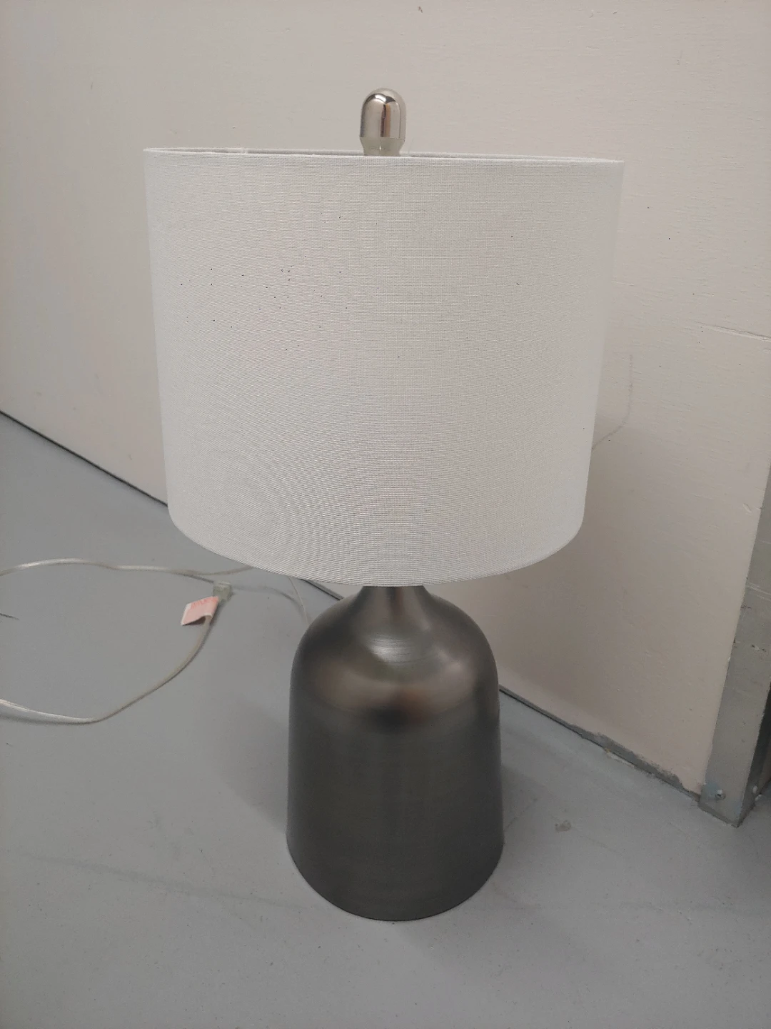 Winners Table Lamp with White Drum Shade
