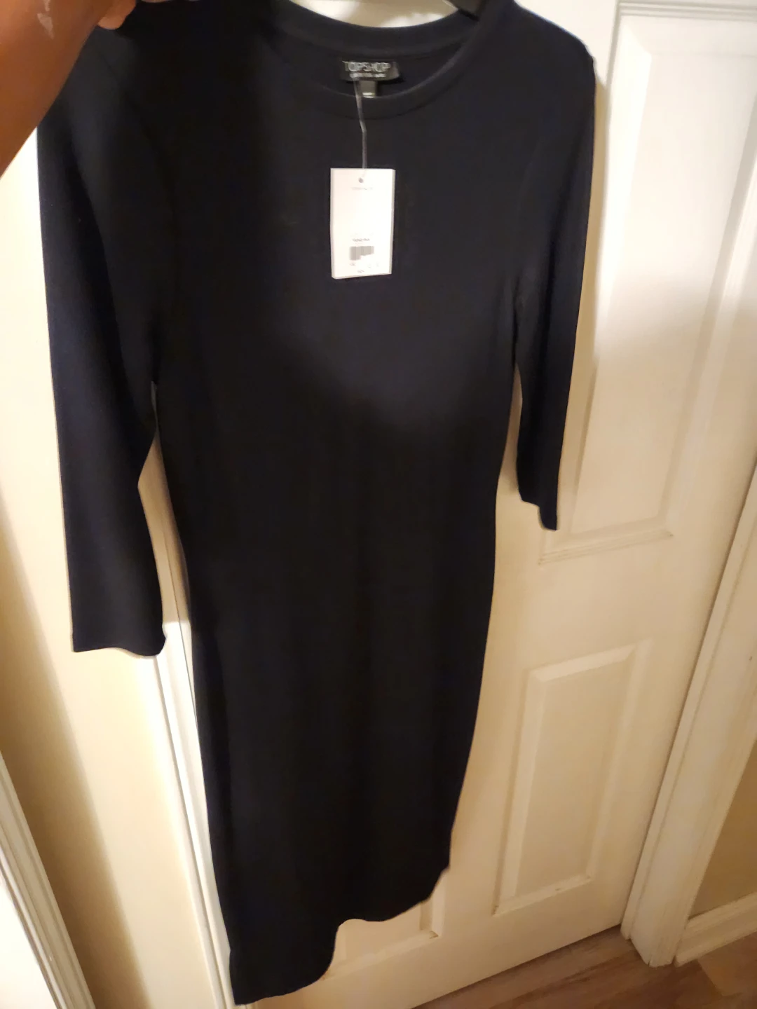 TOPSHOP Black Long Sleeve Midi Dress ⚽