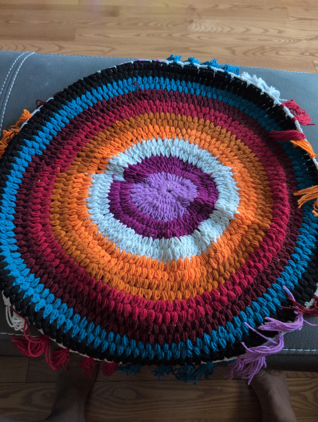 Handmade Crochet Round Rug