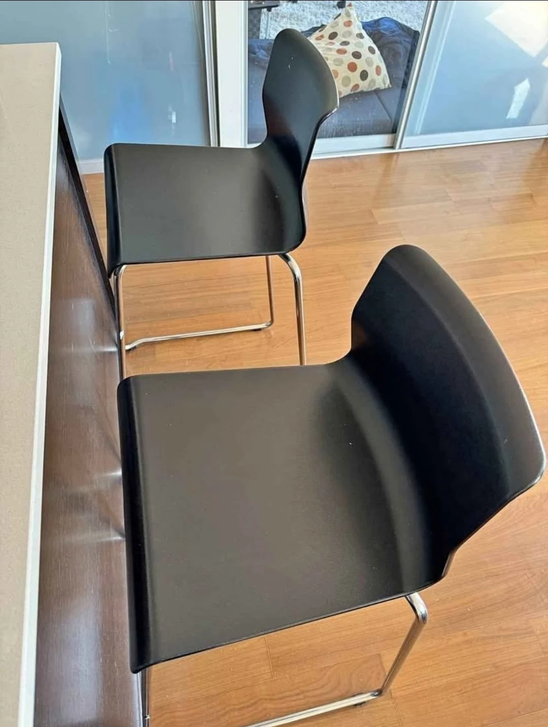 Set of 2 Black Bar Stools