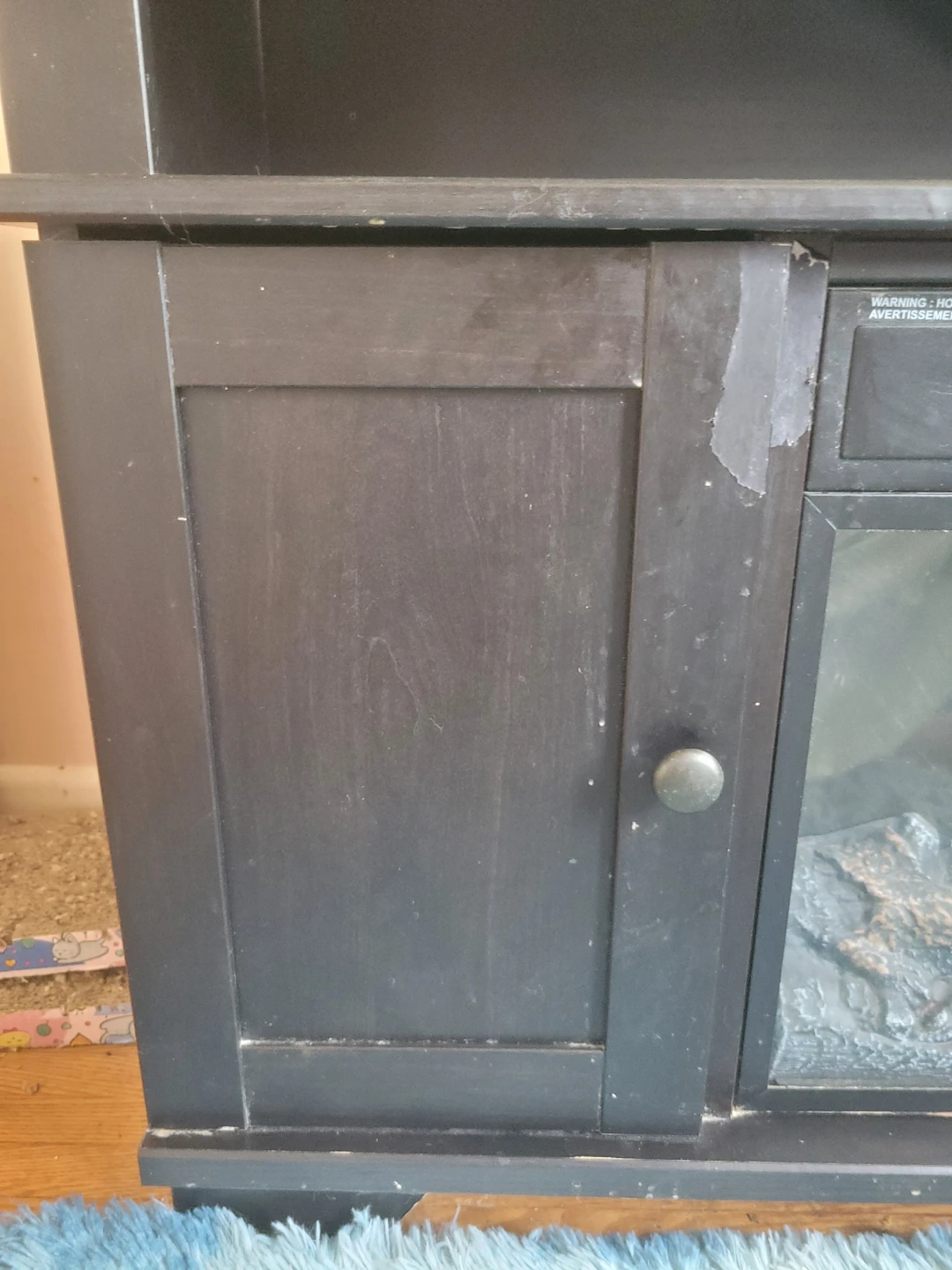 Black Electric Fireplace with Cabinet - photo 3