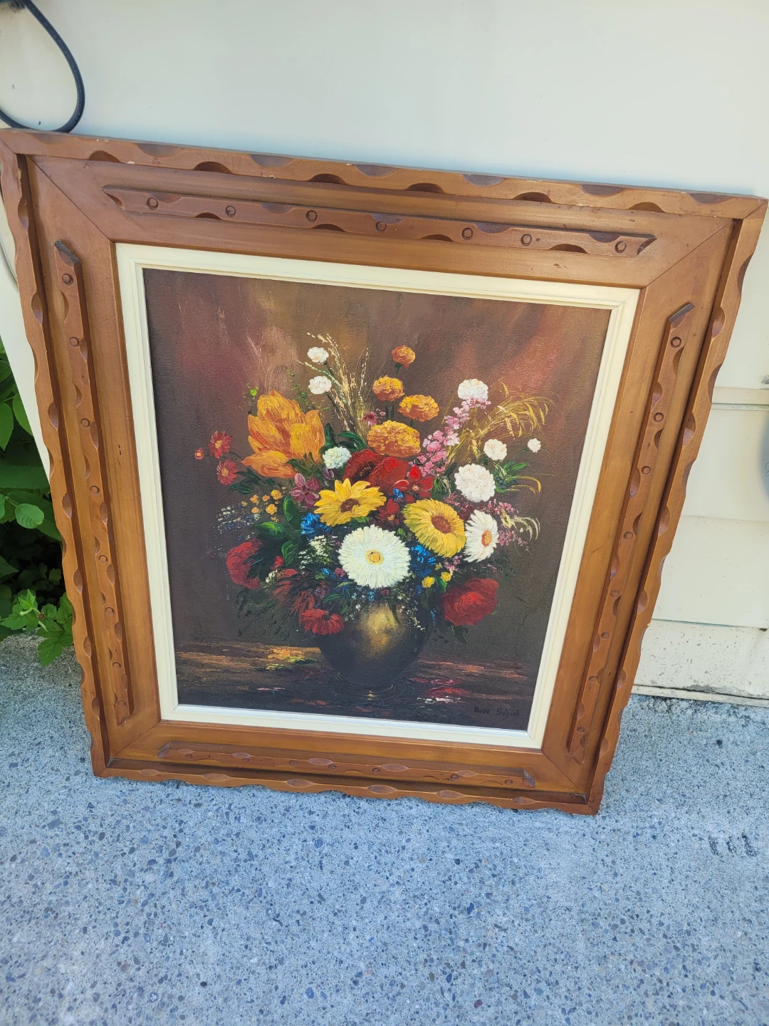 Oil on canvas in wood frame