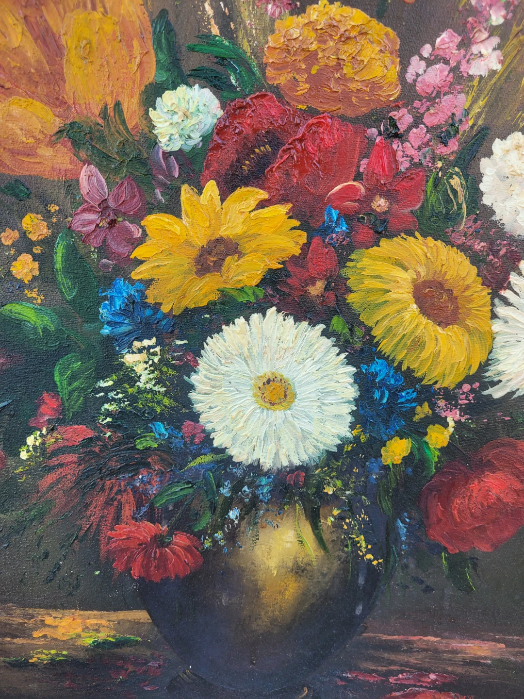 Oil on canvas in wood frame - photo 2