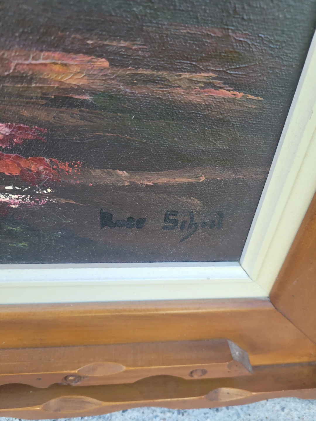 Oil on canvas in wood frame - photo 3