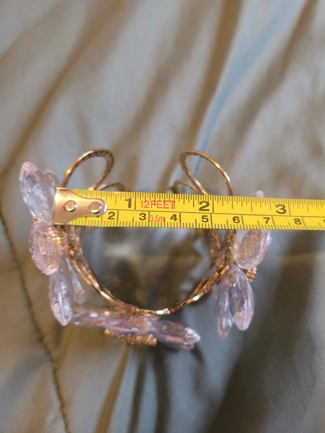 Gold tone flower bracelet and earrings set - photo 5