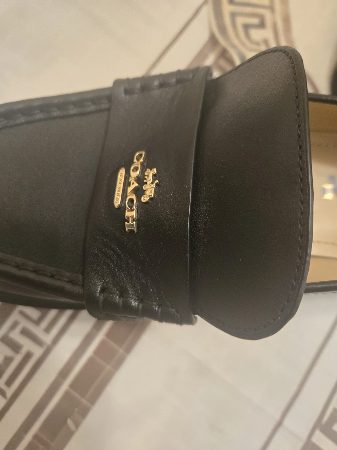 Coach Black Leather Platform Loafers Size 8B - photo 3