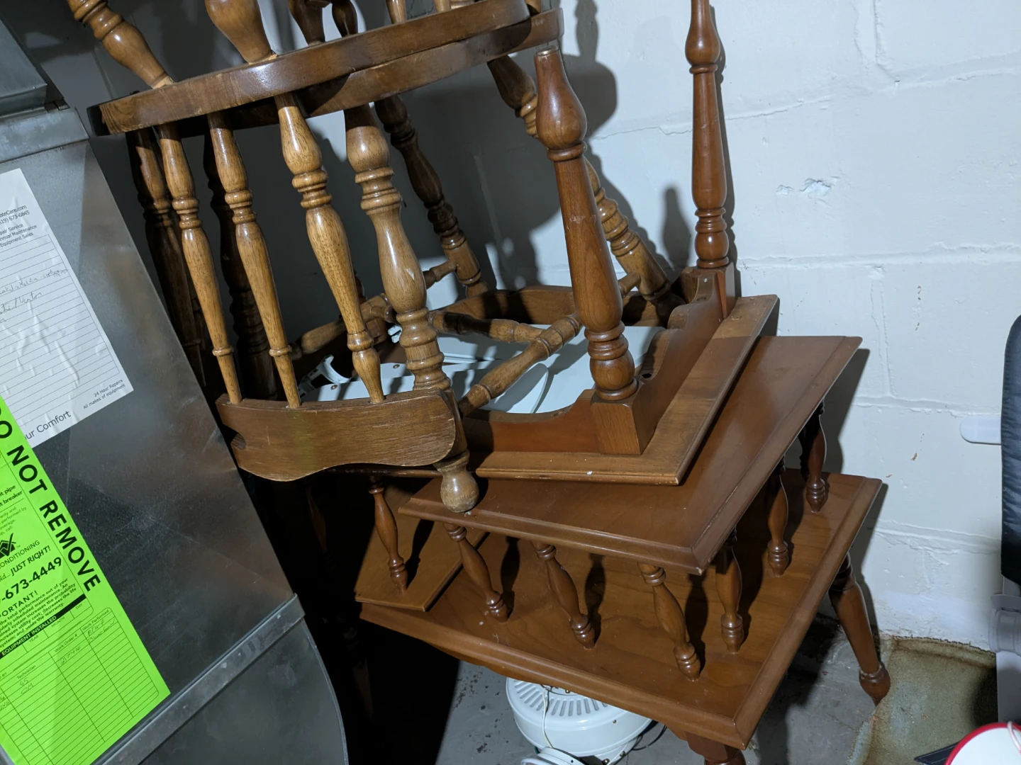 2 each Wooden Chair and Table Set