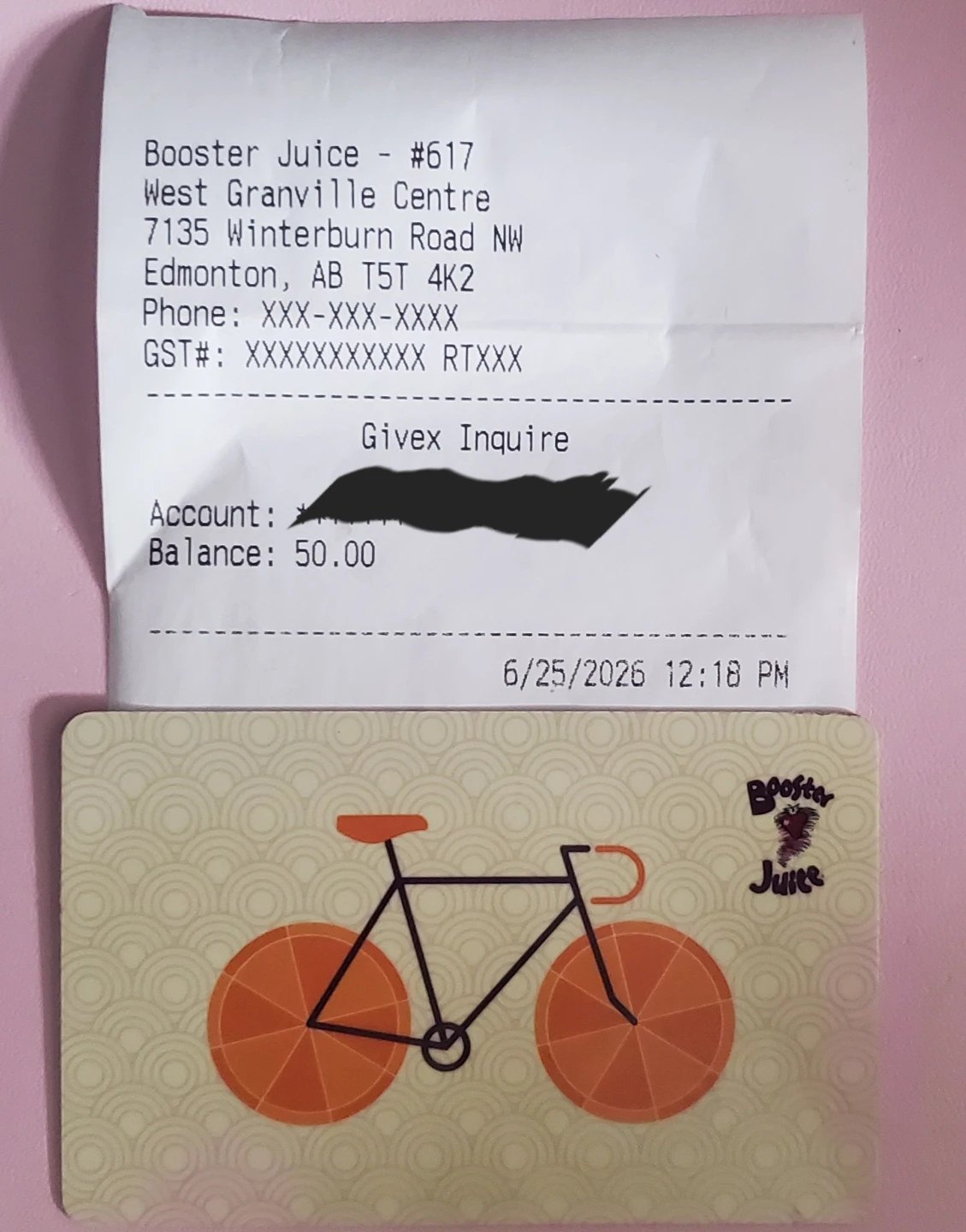 $50.00 Booster Juice Gift Card