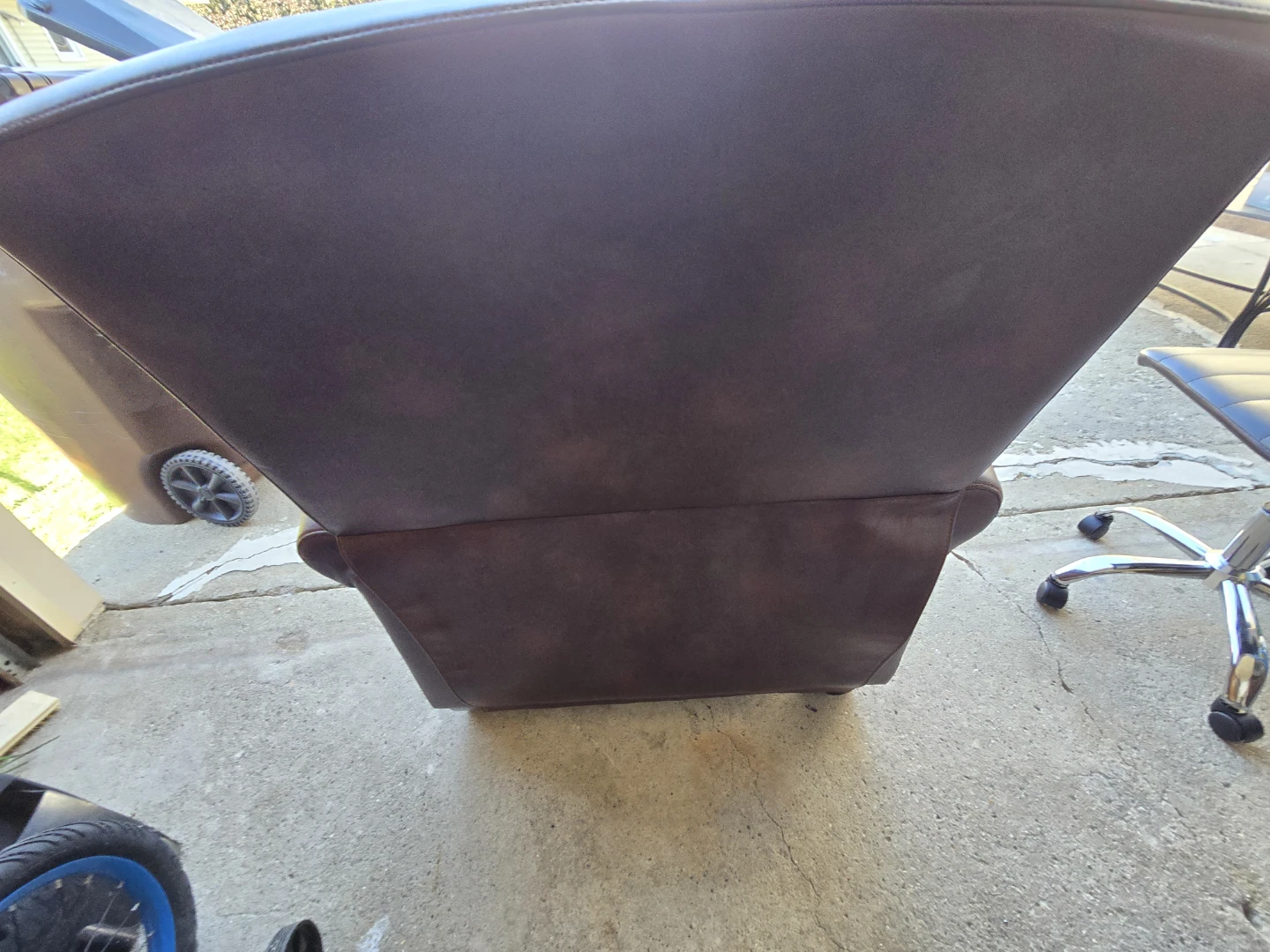 Brown Faux Leather Accent Chair - photo 5