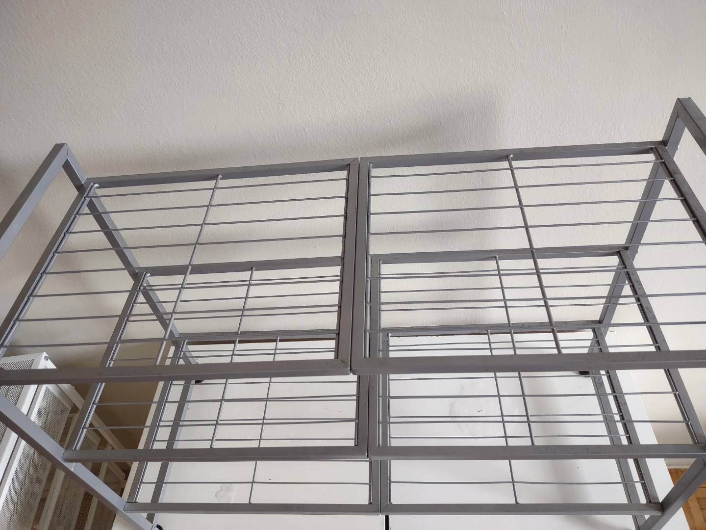 Grey Metal 4-Tier Shoe Rack