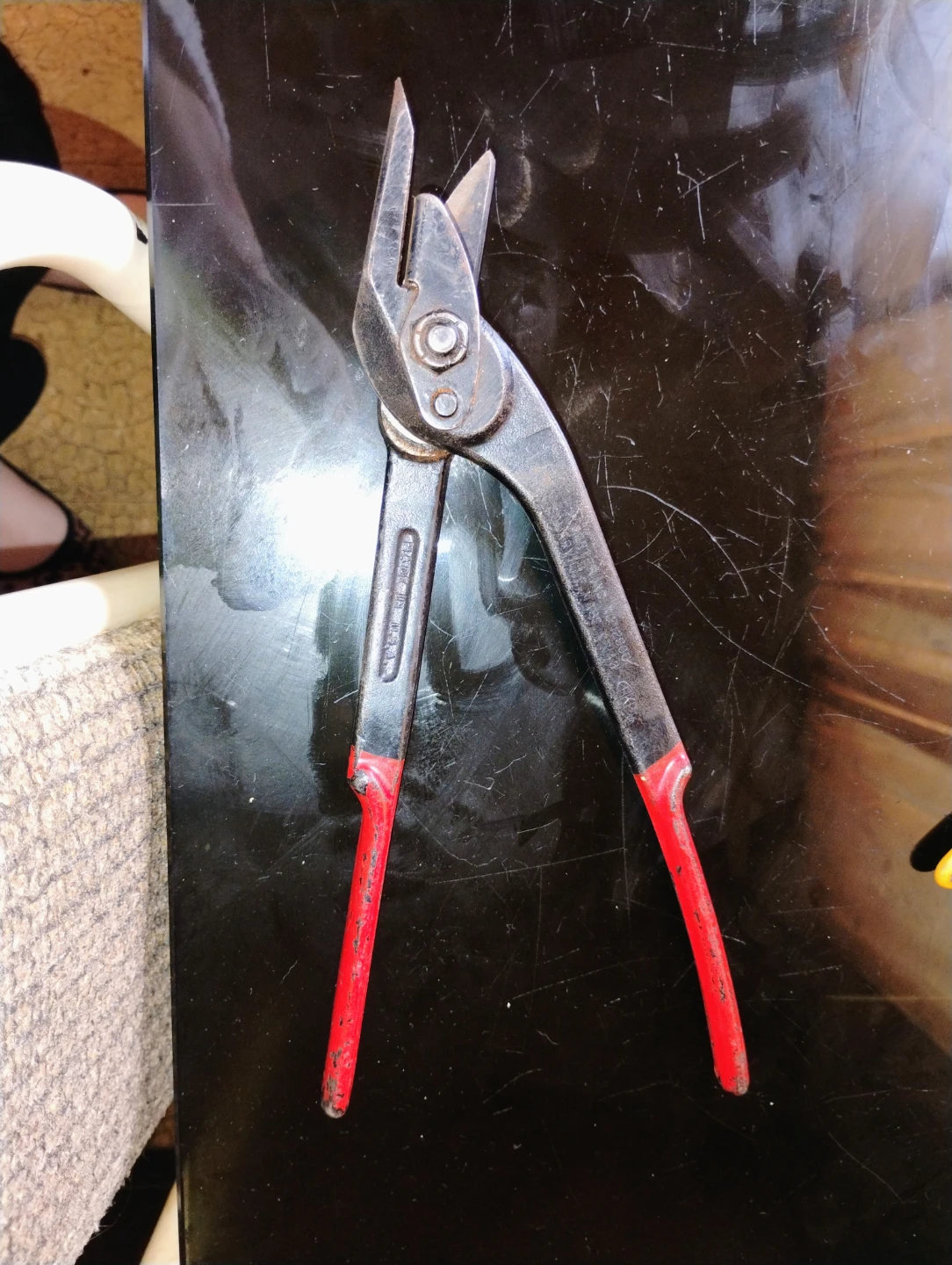 Vintage H.K. Porter 1290G 12-inch steel strap cutter.