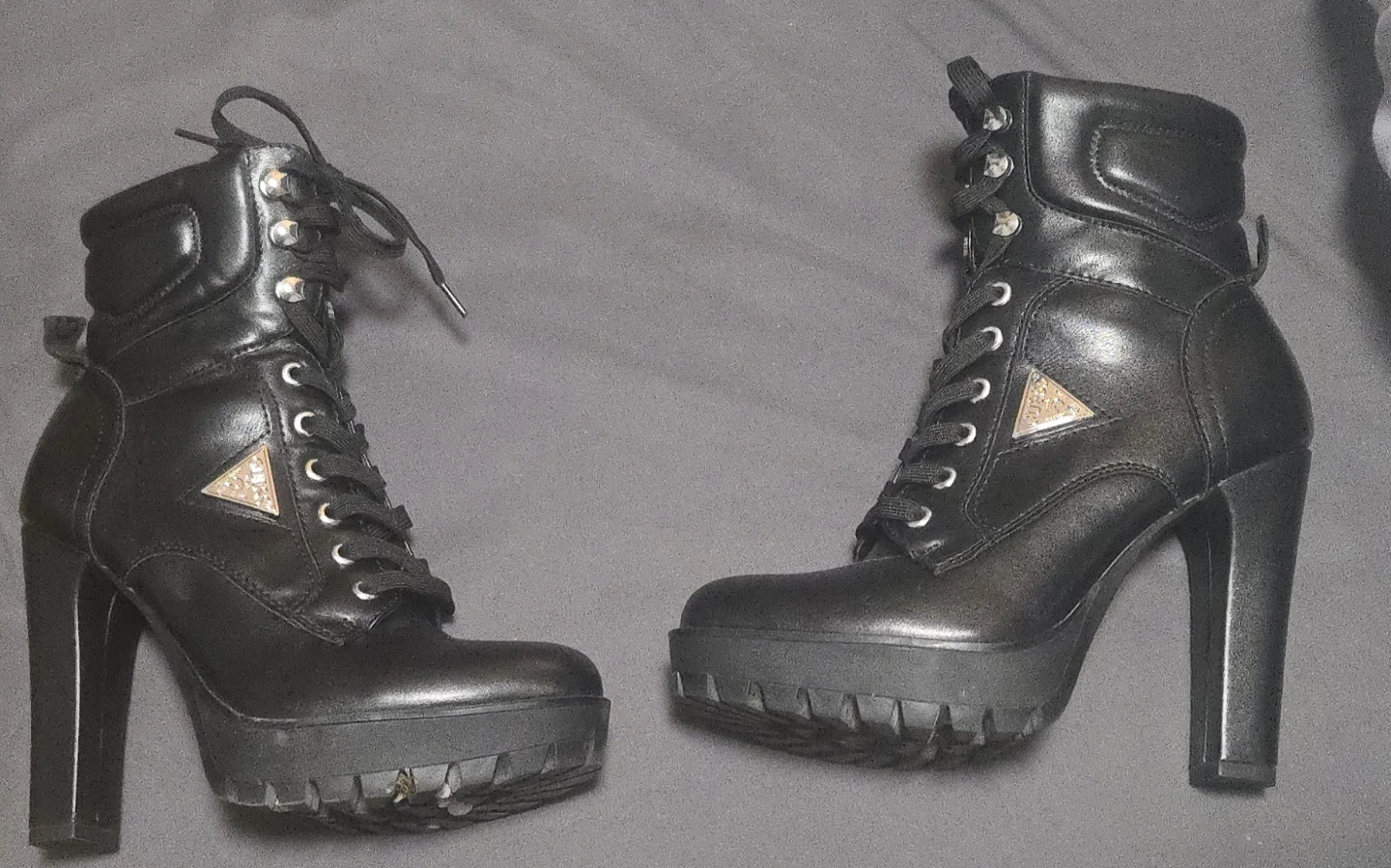 Black Guess Heeled Combat Boots ⚽️ - photo 2