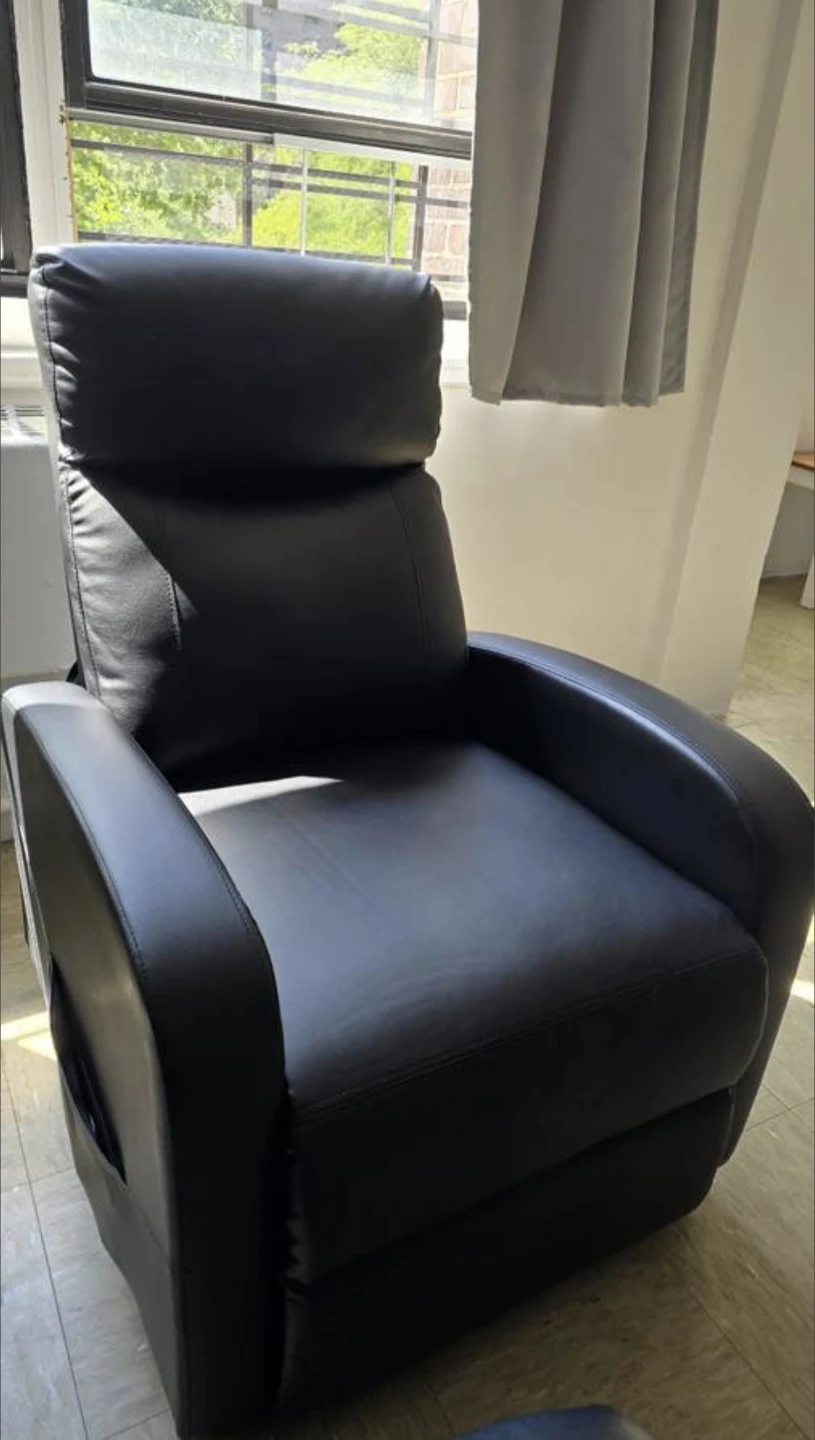 Black Faux Leather Recliner Chair
