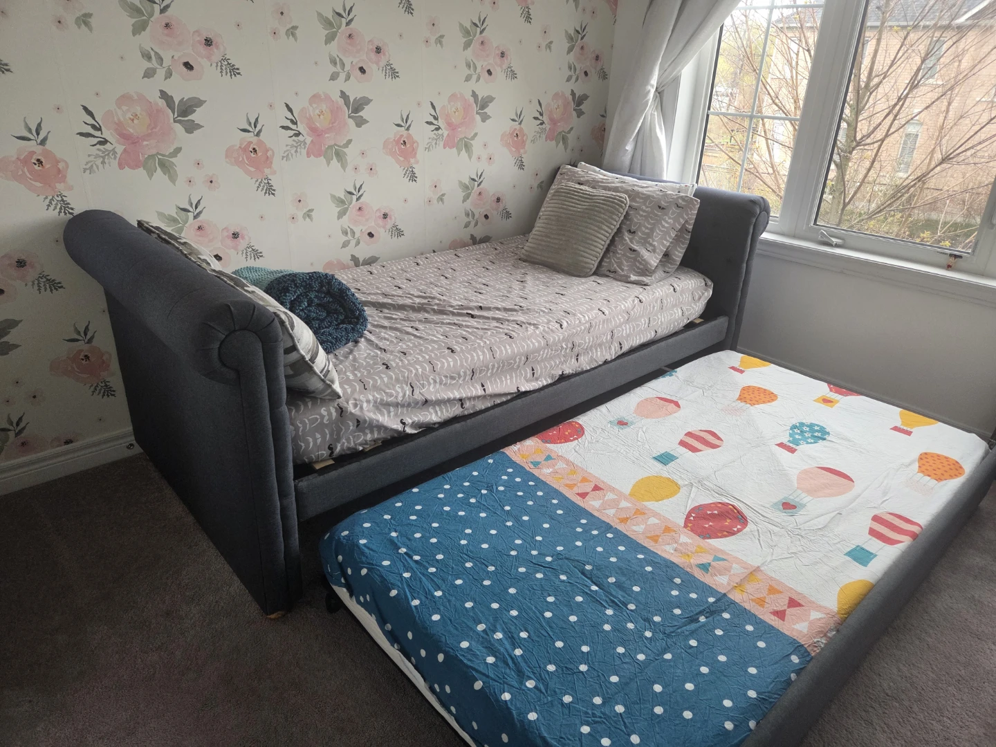 Grey Sleigh Daybed with Trundle - photo 2