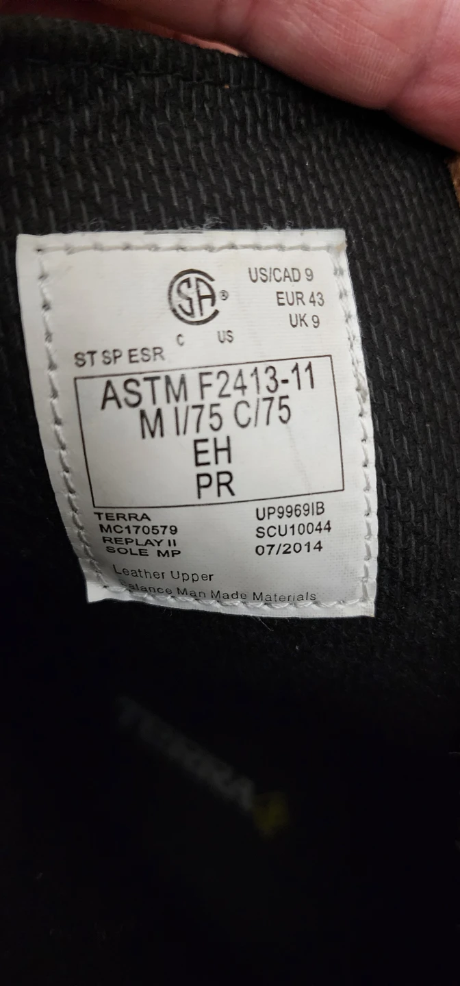 Terra Work Safety Boots ASTM F2413-11 Size 9 - photo 2