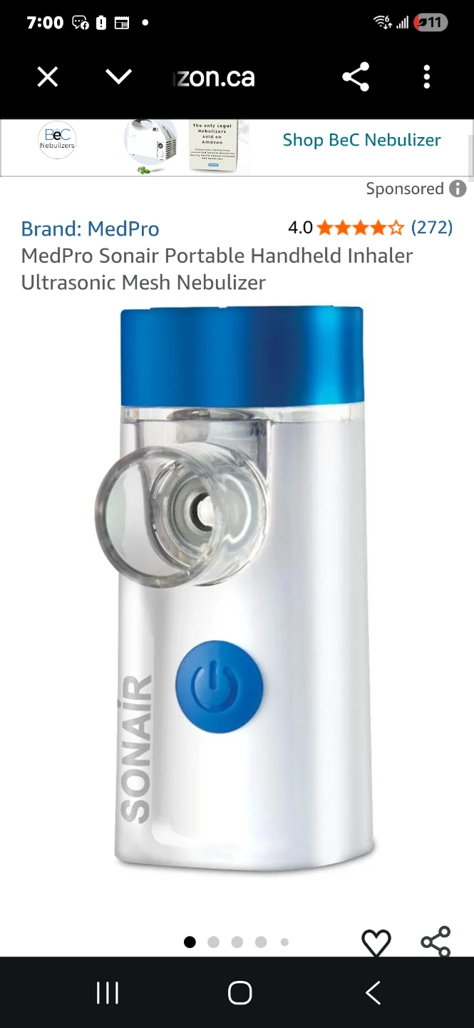 MedPro Sonair Portable Handheld Ultrasonic Mesh Nebulizer