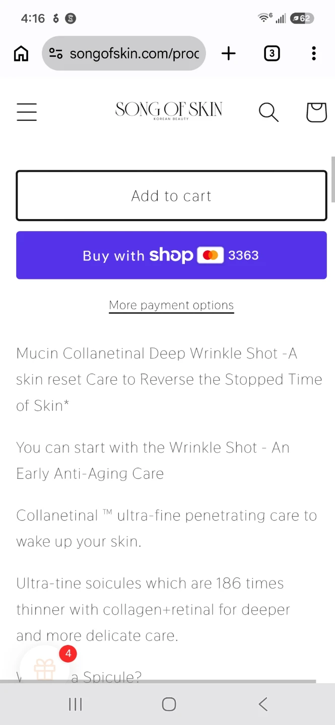 ClearDea Mucin Collinetinal Deep Wrinkle Shot 4ct ⚽️ - photo 3