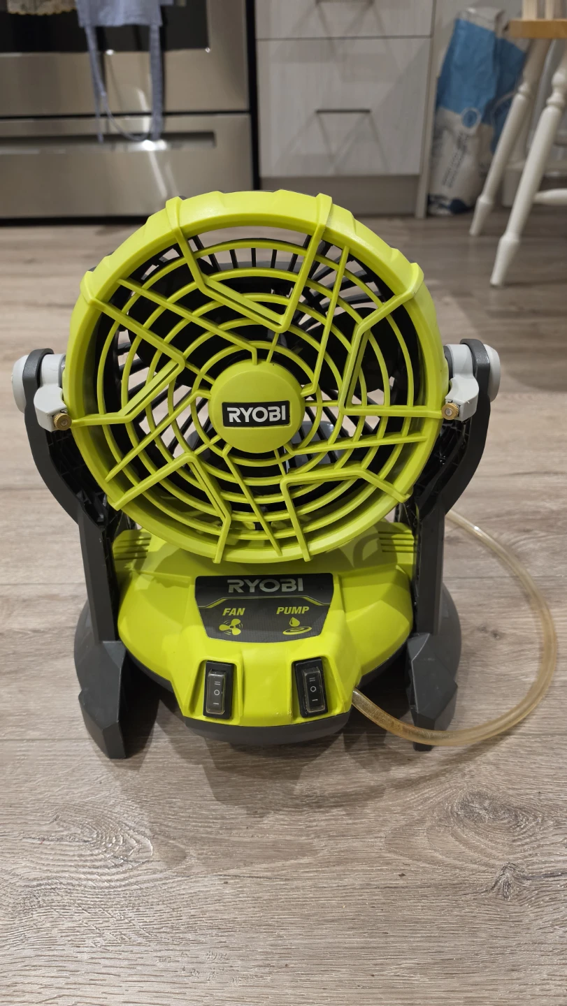 RYOBI 18-Volt ONE 2-Speed Bucket Top Misting Fan (Tool Only)