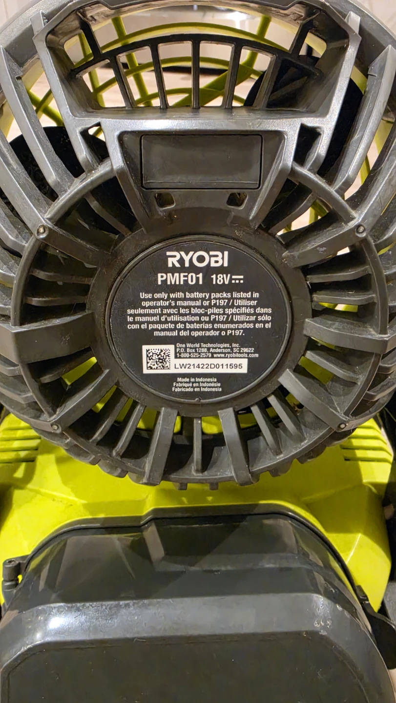 RYOBI 18-Volt ONE 2-Speed Bucket Top Misting Fan (Tool Only) - photo 3