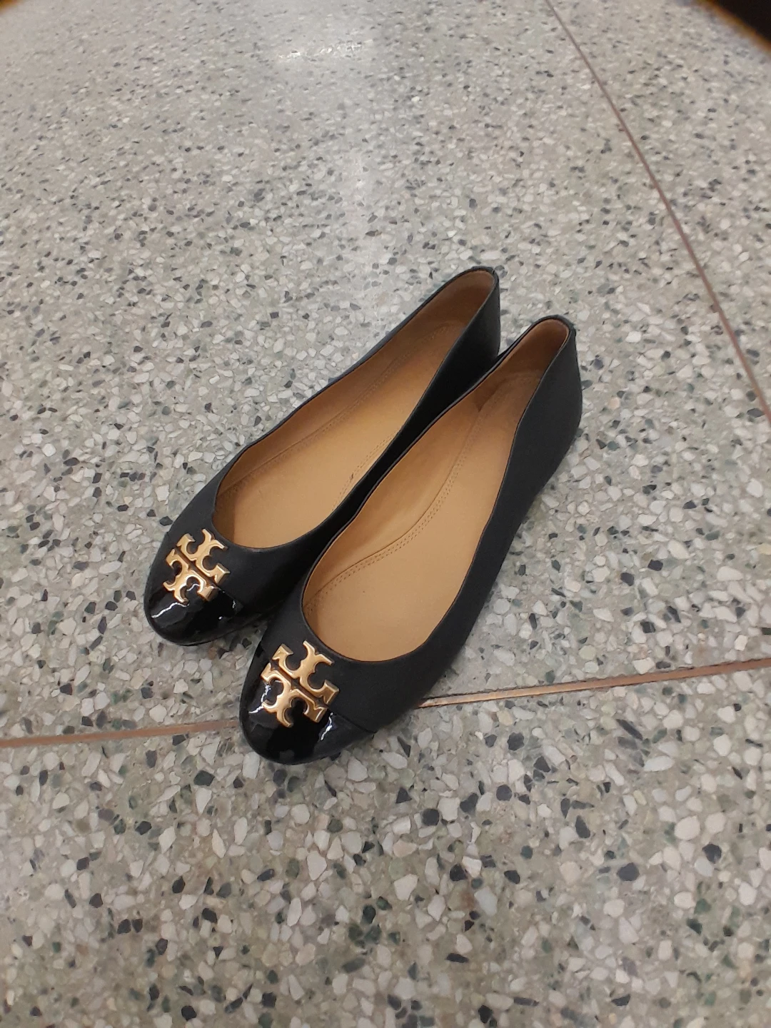 Tory Burch Black Leather Ballet Flats Women's Size 12