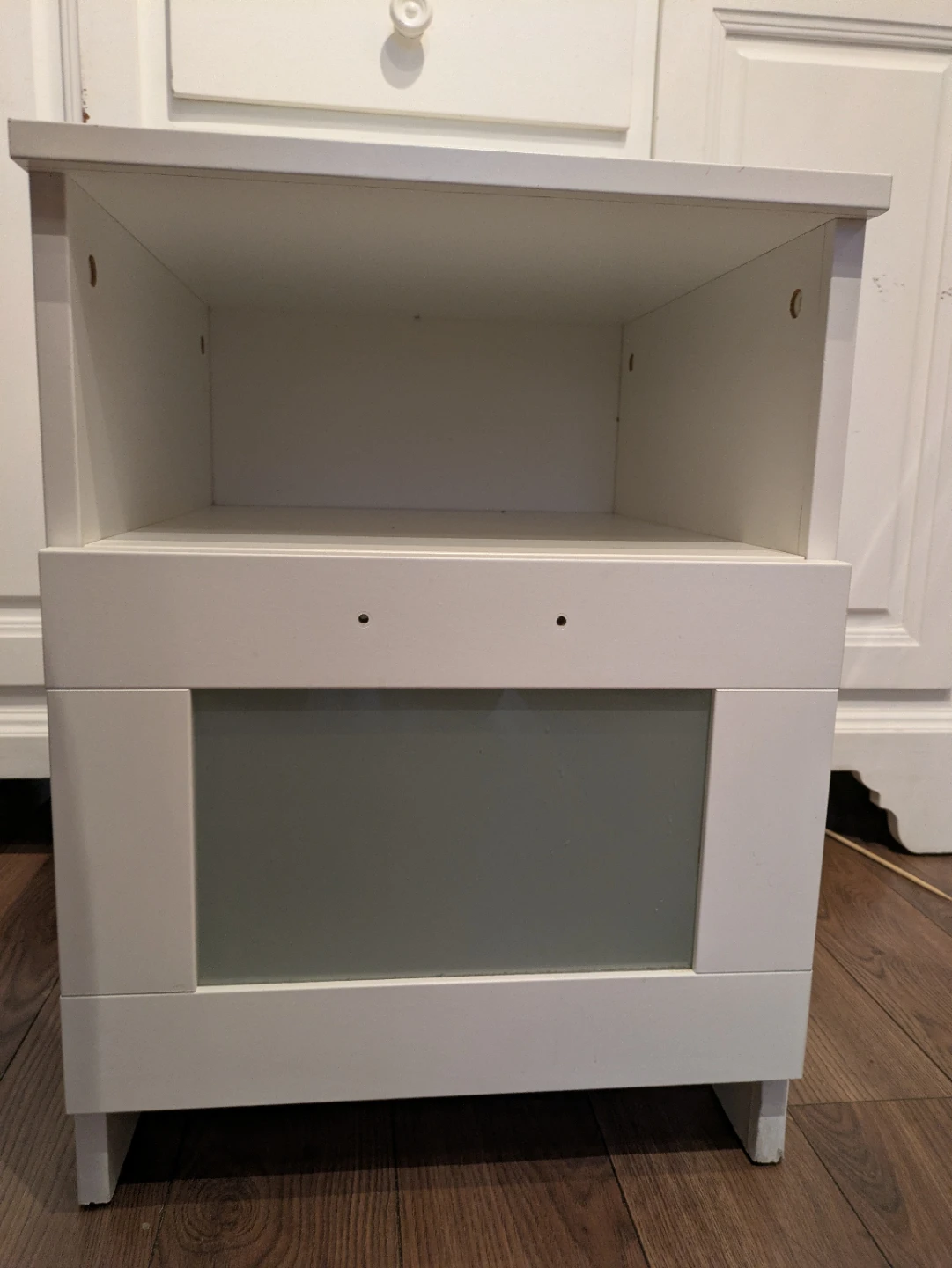 White Nightstand with Drawer