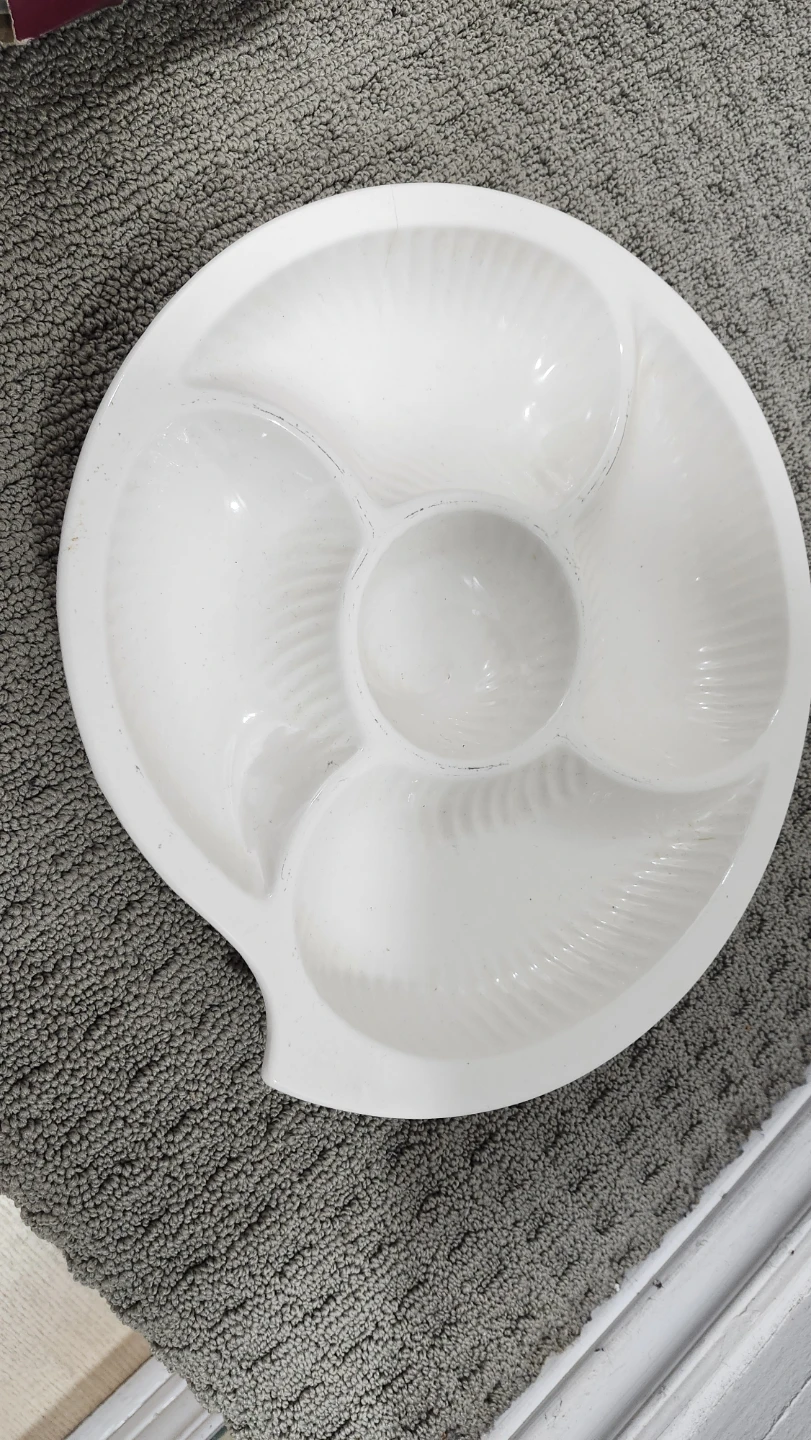 White Divided Serving Platter
