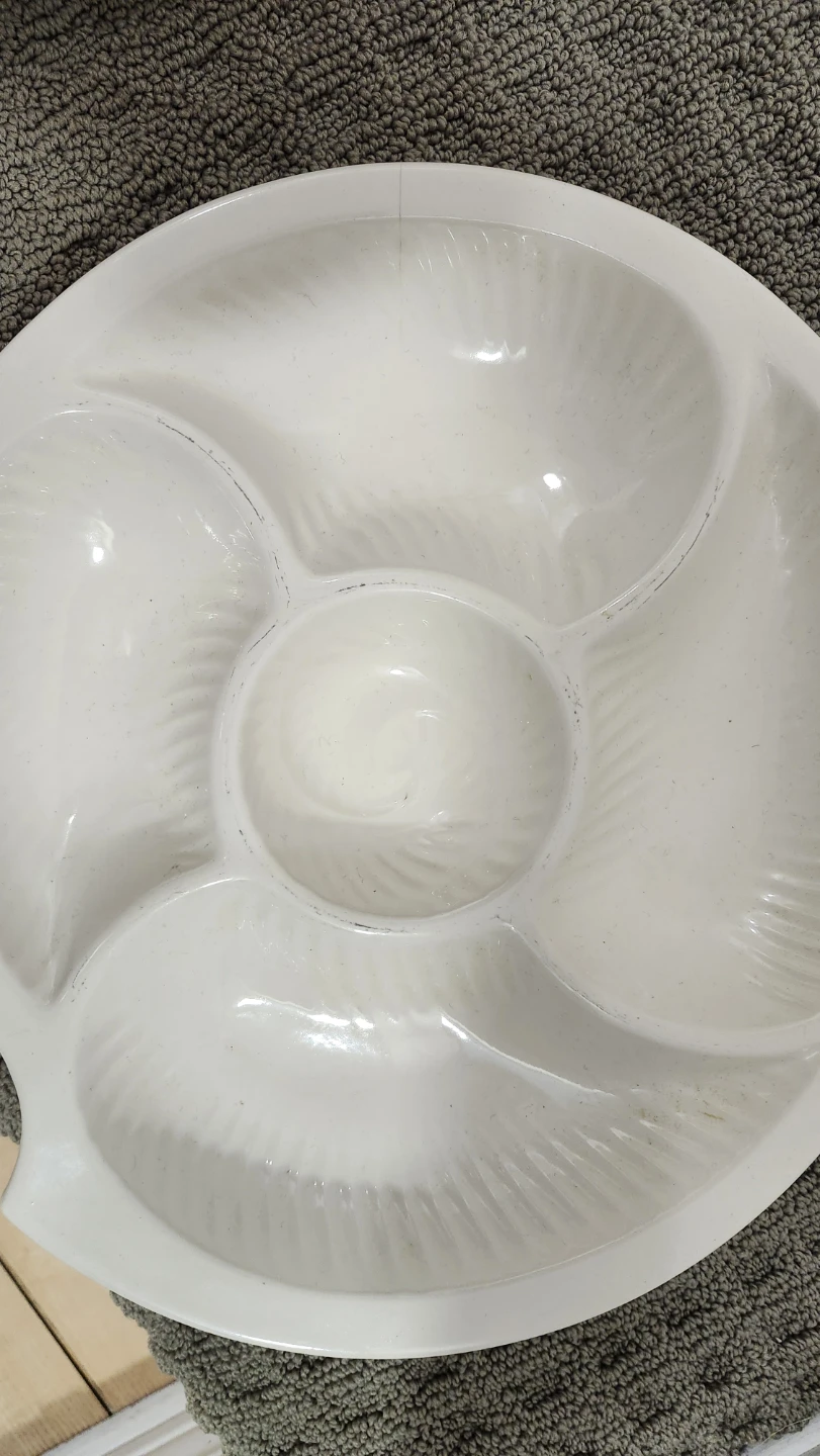 White Divided Serving Platter - photo 3