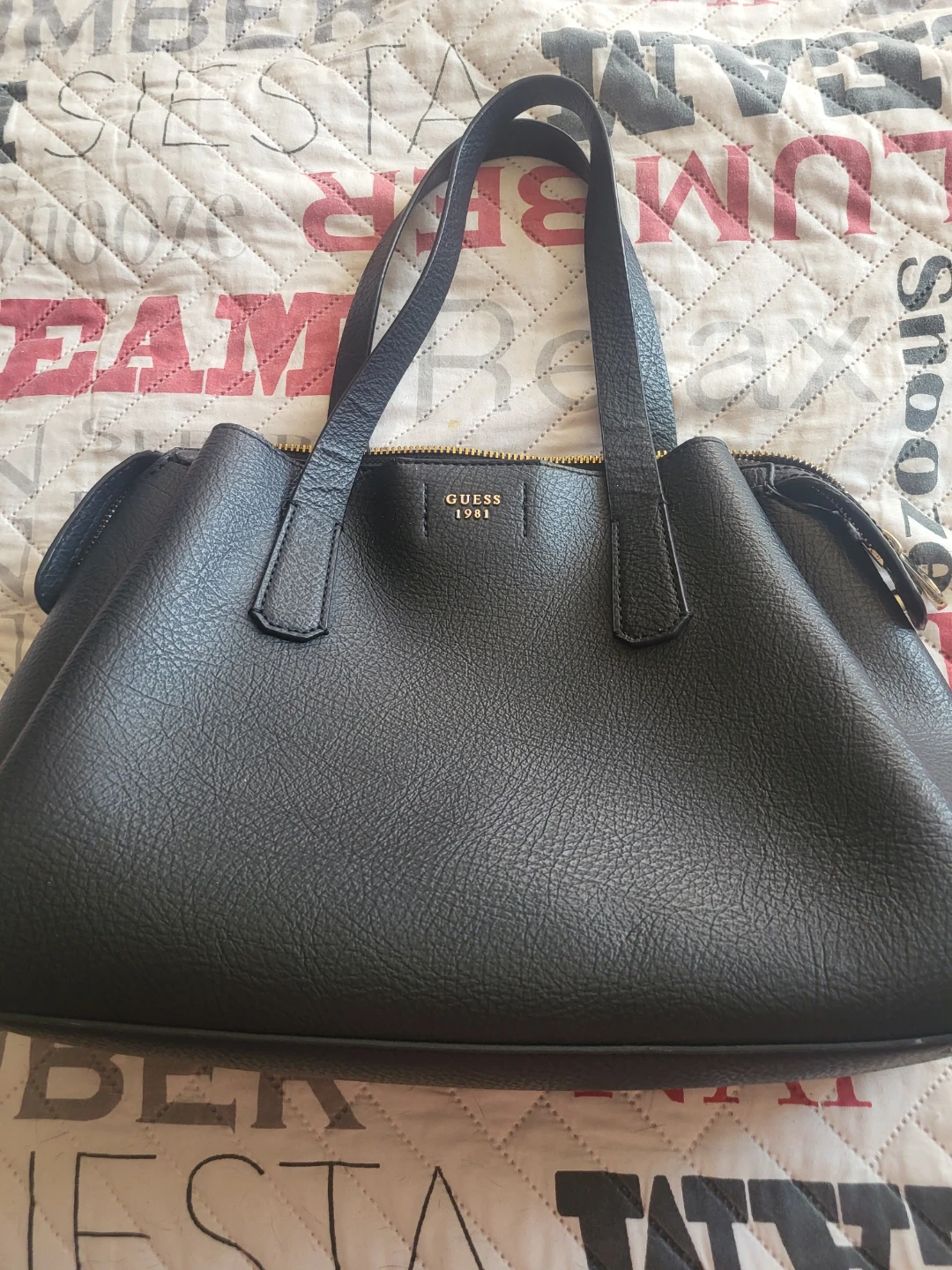 Black GUESS 1981 Tote Bag