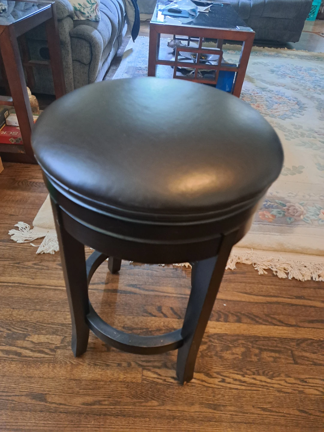 Dark Brown Swivel Bar Stool
